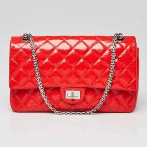 Chanel Red 2.55 Reissue Quilted Patent Leather 226 Flap Bag